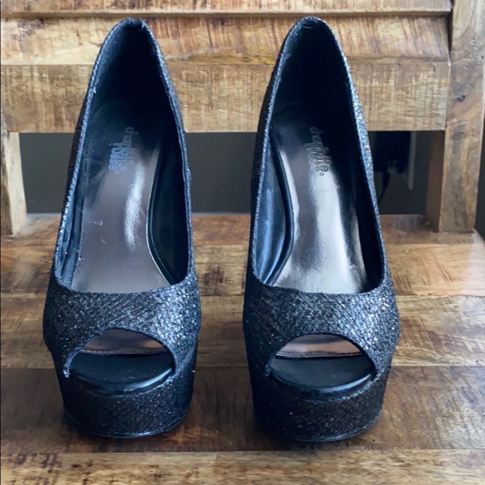 Peep toe wedges